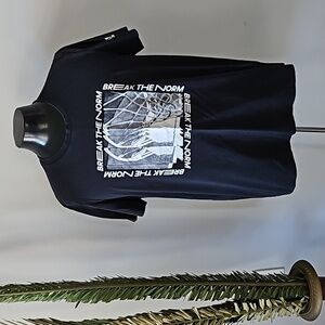 adidas Black and Gray Graphic Short Sleeve Tee
